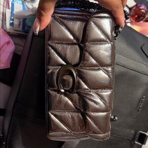 Coach Metallic Quilted Clutch